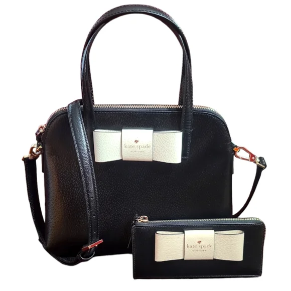 Kate Spade New York Matthews Street Maise Black Shoulder Bag WKRU4027 + Wallet - Picture 2 of 16